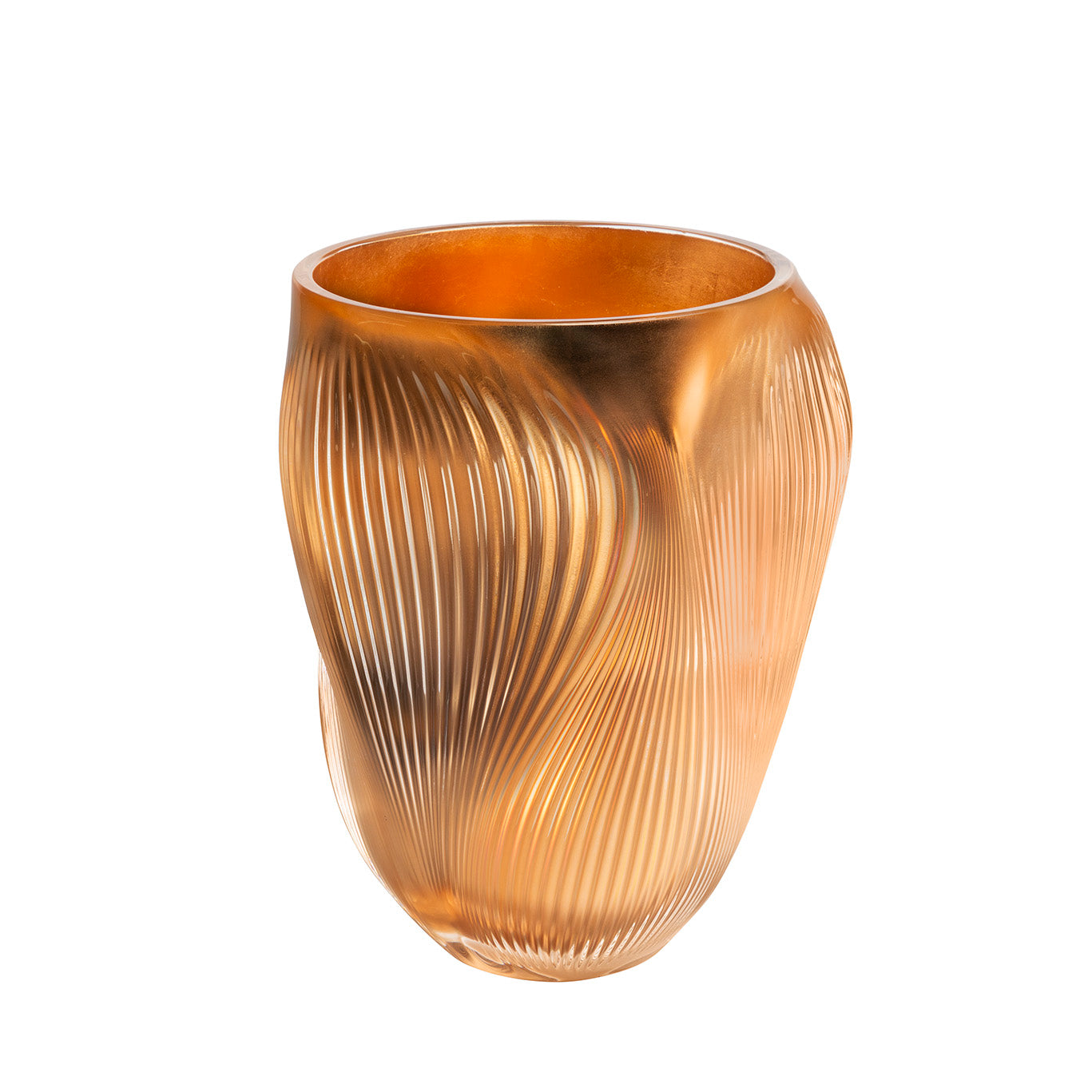 Alizé Large Vase with pink gold leaves