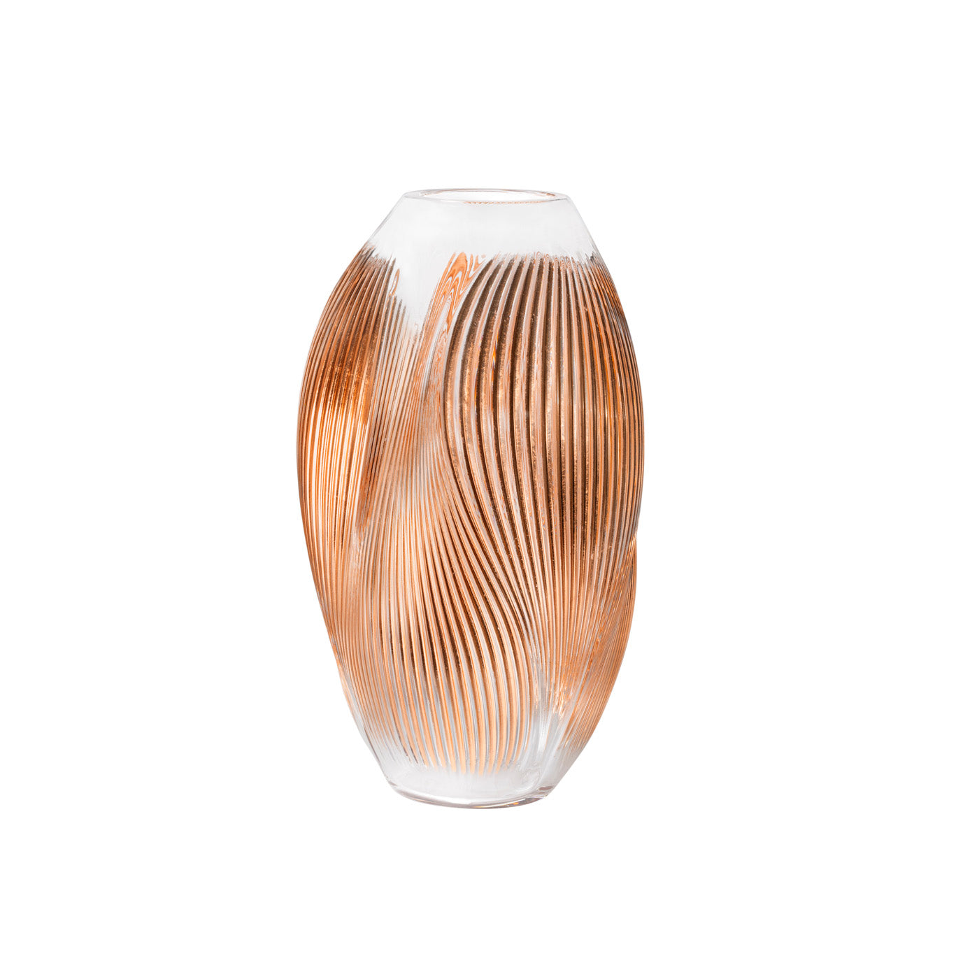 Alizé Vase with pink gold leaves