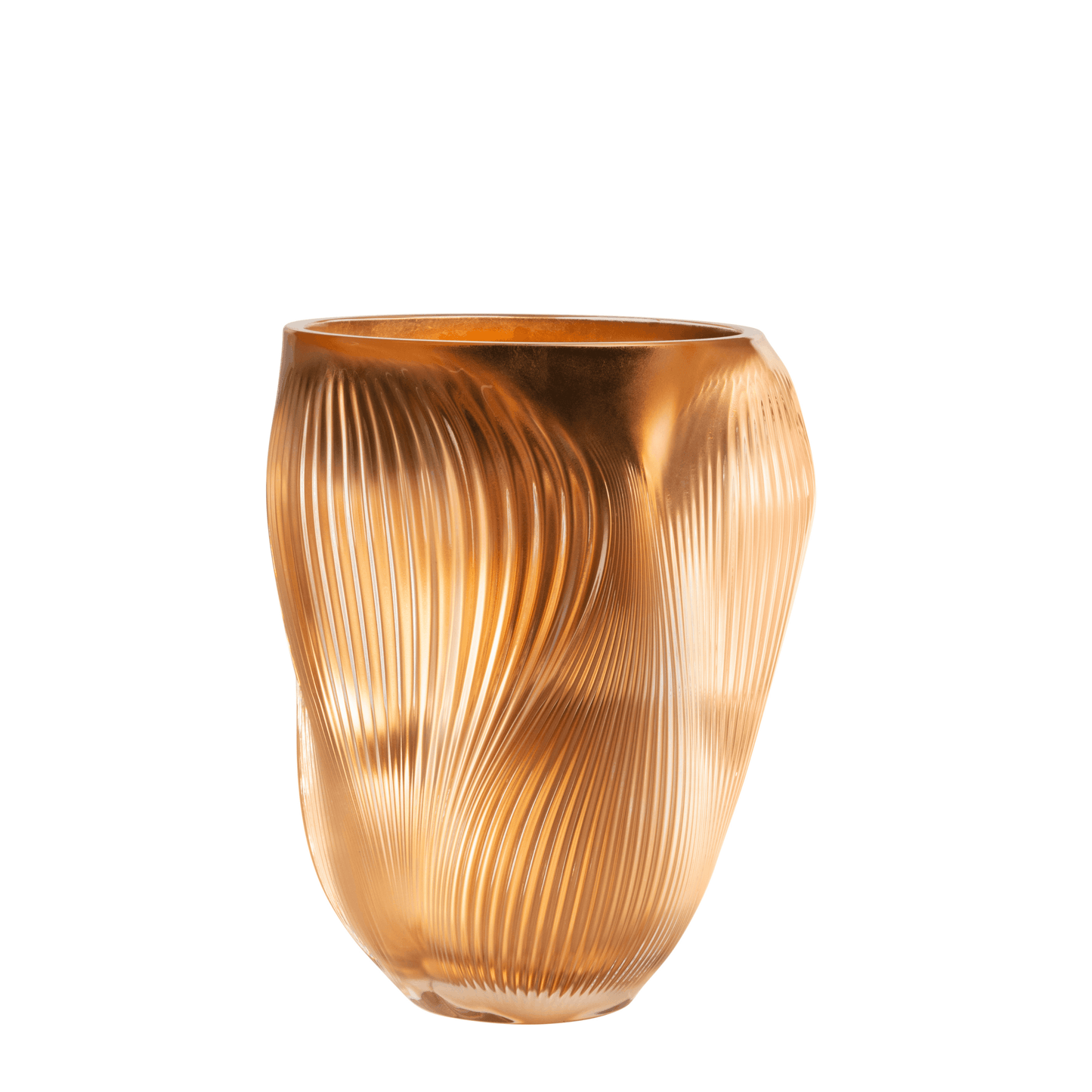 Alizé Large Vase with pink gold leaves