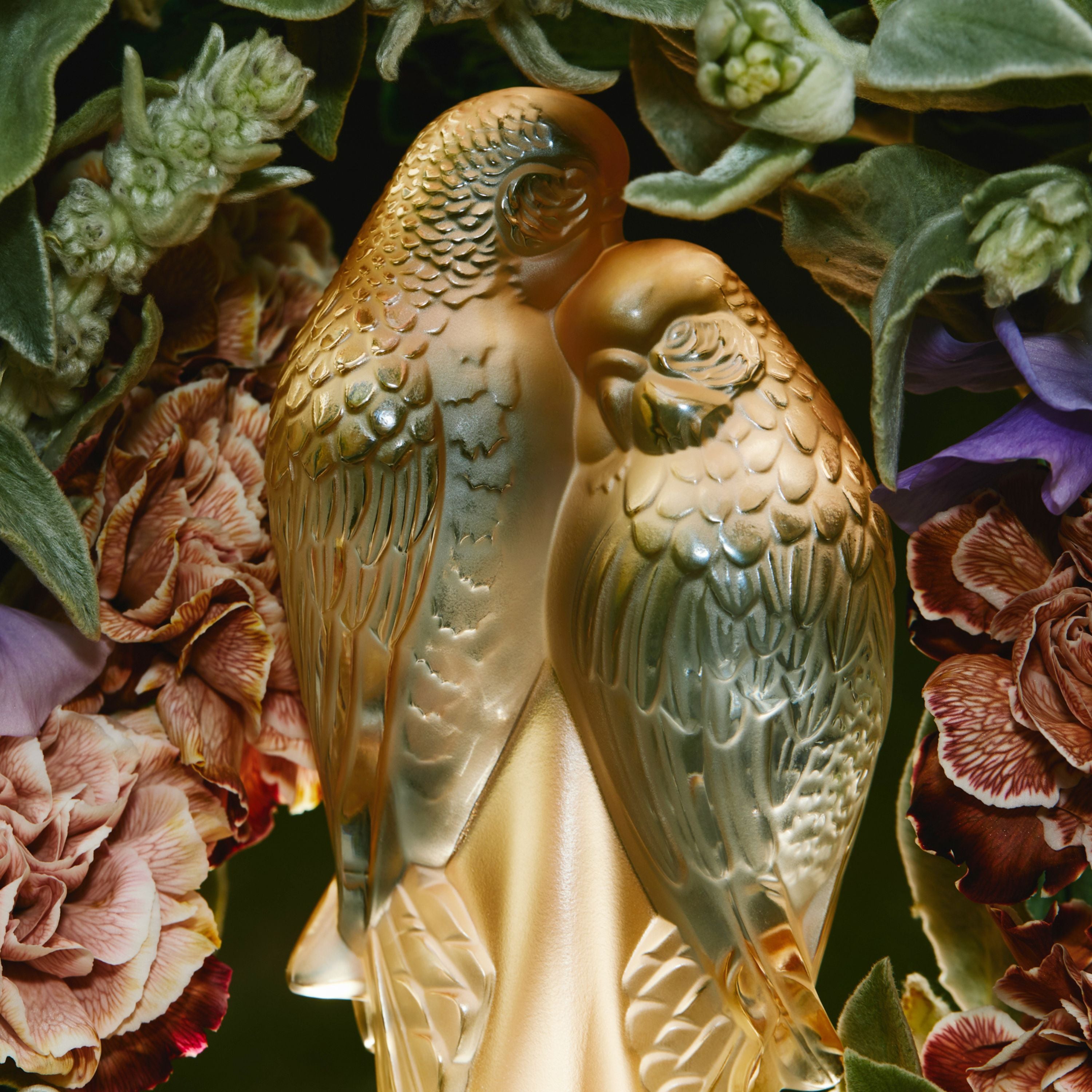 2個セット ケース入□CRISTAL LALIQUE 鳥 鳩 アクセサリートレイ 小物