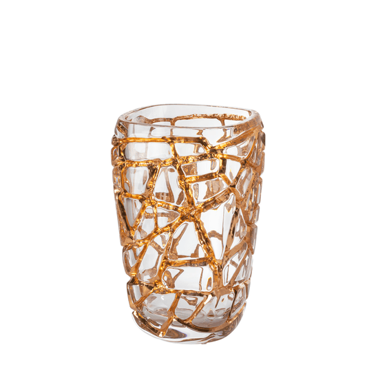 Vase Magnitude grand modèle à la feuille d'or rose