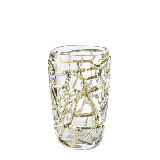 Vase Magnitude grand modèle à la feuille d'or blanc